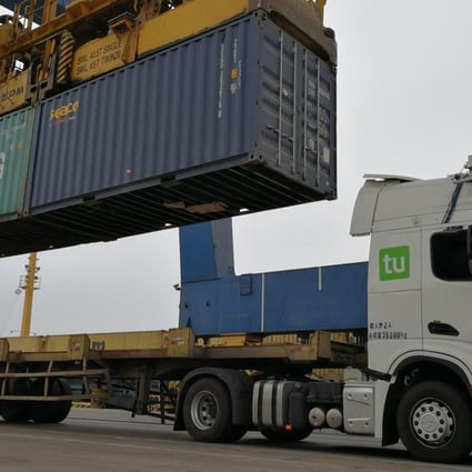 TuSimple autonomous trucks will be used in unmanned logistics operations introduced at Chinese ports in the second half. Photo: Handout