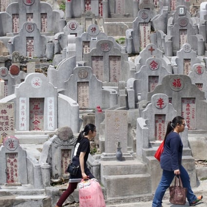People paying homage to their ancestors during the Ching Ming festival in Diamond Hill. Photo: Felix Wong