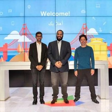 Saudi Prince meets Google executives Sergey Brin and Sundar Pichai in
