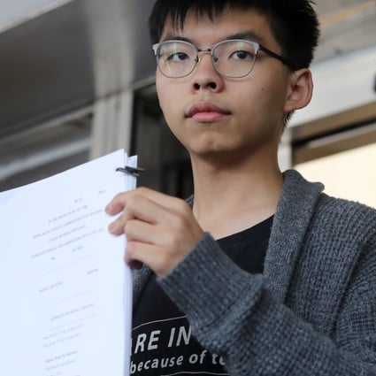 Demosisto’s Joshua Wong filed his judicial review at the High Court. Photo: Winson Wong