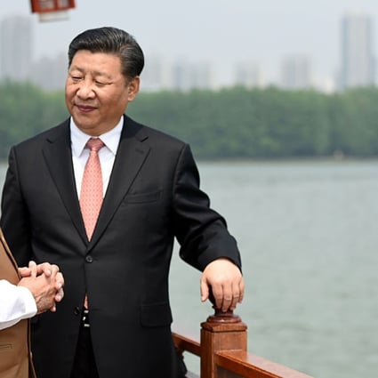 Indian Prime Minister Narendra Modi and Chinese President Xi Jinping at East Lake, in Wuhan. Photo: AFP