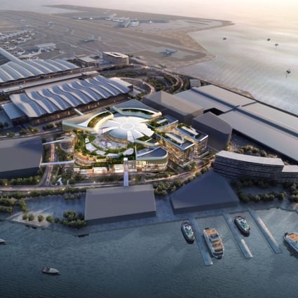 A rendering provided by New World Development of the Skycity commercial development at Hong Kong International Airport. Photo: Handout