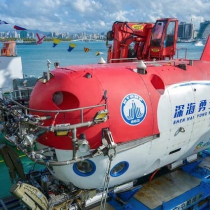 China’s newest manned submersible, Shenhai Yongshi, was used to map out the distribution and geography of the area. Photo: CNA