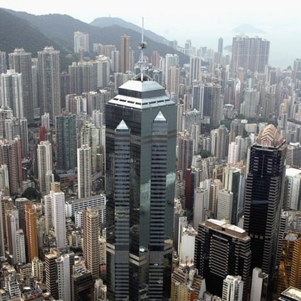 A view of Hong Kong’s skyscrapers, with The Center building in the centre, foreground. Photo: AFP 