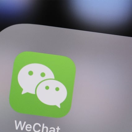 The icon Tencent’s WeChat messaging application is seen in this arranged photograph. Photo: Bloomberg