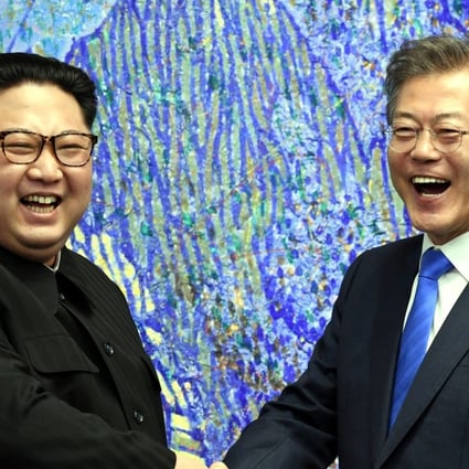 President Moon Jae-in gave the North Korean leader an economic blueprint at their summit last month in Panmunjom. Photo: Inter-Korean Summit Press Corps/ AFLO/ Zuma Press/ TNS