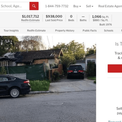 A burned-out home in San Jose, California, has sold for over US$100,000 above the asking price. Photo: Redfin screenshot