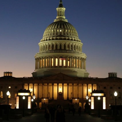 The US Capitol Building is lit at sunset in Washington. Photo: Reuters