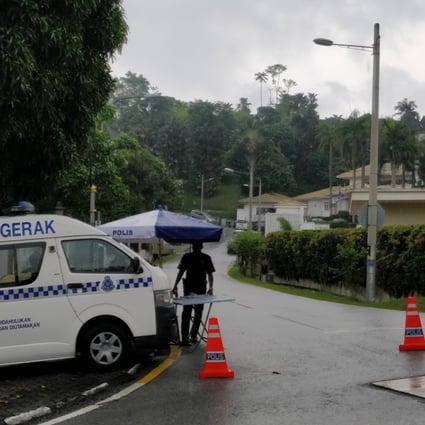 Police have cordoned off the area around former Malaysian prime minister Najib Razak’s private residence in Kuala Lumpur. Photo: Bhavan Jaipragas