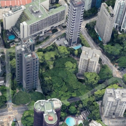 The residential site won by New World Development, in the middle of this picture, lies south of Cuscaden Road and north of Orchard Boulevard. Photo: Google