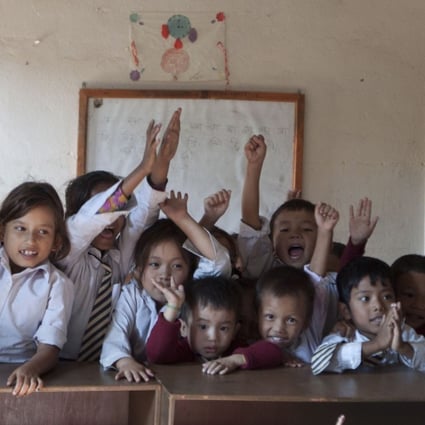 Primary-school children helped by Room to Read in Nuwakot, Nepal.
