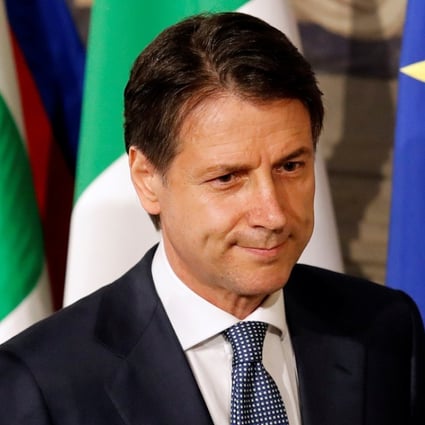 Newly appointed Italy Prime Minister Giuseppe Conte arrives to speak with media after the consultation with the Italian President Sergio Mattarella at the Quirinal Palace in Rome, Italy on Wednesday. Photo: Reuters