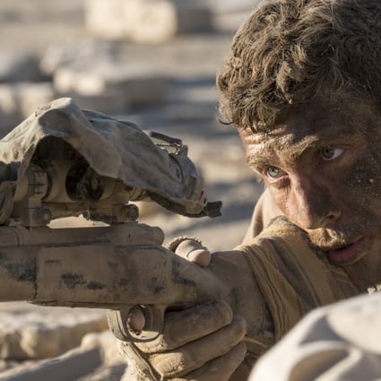 Aaron Taylor-Johnson in a still from The Wall (category IIB), directed by Doug Liman and also starring John Cena and Laith Nakli.