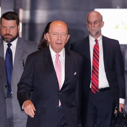 US Commerce Secretary Wilbur Ross leaves a hotel in Beijing ahead of trade talks with Chinese officials on Saturday. Photo: Reuters