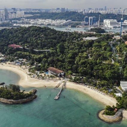Aerial view of Sentosa, a popular island resort in Singapore, seen last Wednesday. Photo: SCMP/Roy Issa