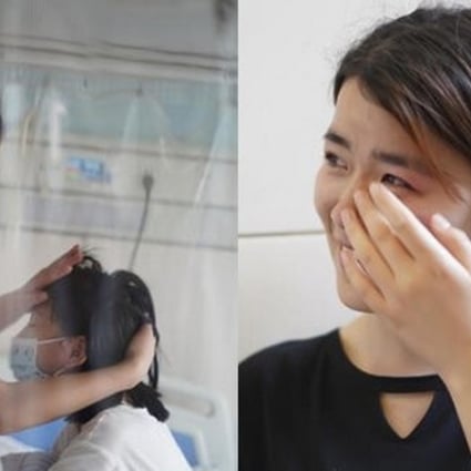 Cui Qiao (right) and pictured with her sister Cui Xiao in hospital. Photo: Zjknews.com
