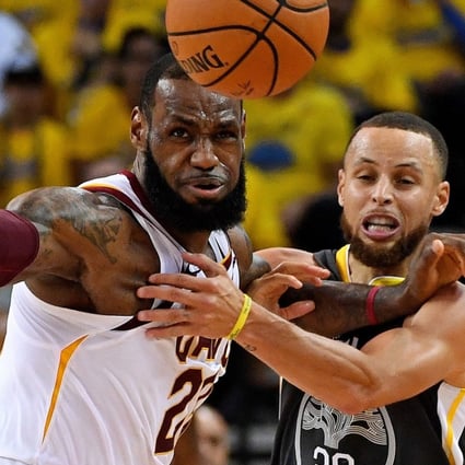 The Cleveland Cavaliers’ LeBron James (left) and the Golden State Warriors’ Stephen Curry (right, both seen on Sunday) could become important figures in the US-China trade war due to the popularity of basketball in China. Photo: Kyle Terada/USA TODAY Sports via TPX