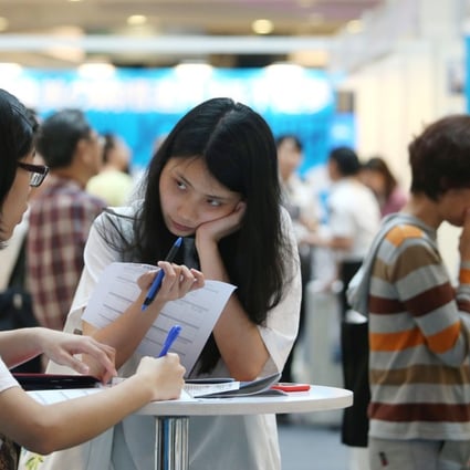 Jobseekers at fair in Hong Kong. About 60 per cent of Hong Kong youth say they cannot find jobs they like. Photo: David Wong