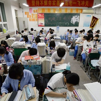 Students born in the 21st century are to take China’s gaokao, or national college entrance examinations, for the first time this week. Photo: EPA