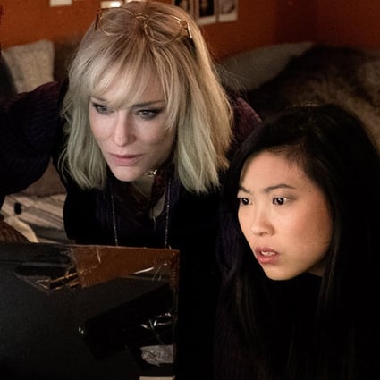 Rihanna, Cate Blanchett and Awkwafina in Ocean’s 8. Photo: Barry Wetcher/Warner Bros. Pictures-Village Roadshow Pictures