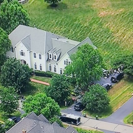 FBI agents raid the home of Kevin Mallory outside Washington in 2017. Photo: ABC 7