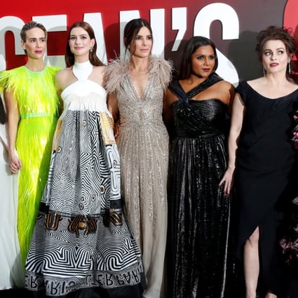 Cast members (from left) Cate Blanchett, Awkwafina, Sarah Paulson, Anne Hathaway, Sandra Bullock, Mindy Kaling, Helena Bonham Carter and Rihanna attend the world premiere of the film ‘Ocean's 8’ in New York on June 5. Photo: Reuters