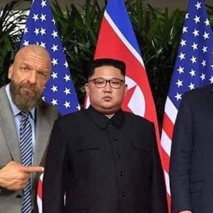 Triple H And Kim Jong Un Picture Goes Viral As Wwe Star Comments On Photoshopped Meme From Donald Trump Summit South China Morning Post
