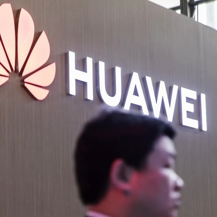 The Huawei Technologies Co. logo is displayed at CES Asia 2018 in Shanghai, China, on Wednesday. Photo: Qilai Shen/Bloomberg