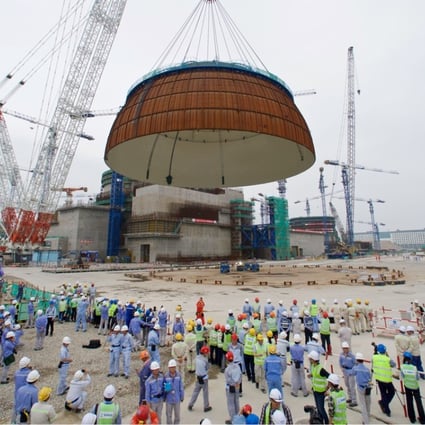 A dome is installed at the No 5 unit of the CNNC Fuqing nuclear power plant in Fujian province last year. The industry is said to lack workers in power plant design and engineering construction, among other areas. Photo: Xinhua