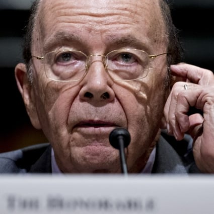 US Commerce Secretary Wilbur Ross at a Senate Finance Committee hearing on Wednesday was asked for his department’s appraisal of the national security risk posed by ZTE, the Chinese telecoms giant. Photo: Bloomberg