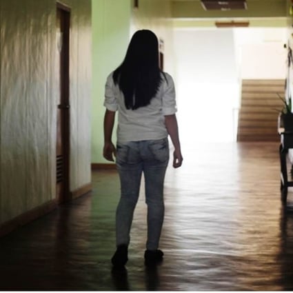 Ruby, a survivor of webcam sex slavery, at a church in Tagaytay, in the Philippines. Picture: Thomson Reuters Foundation