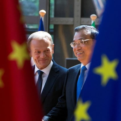 European Council President Donald Tusk and Chinese Premier Li Keqiang at last year’s EU-China summit. Photo: Reuters