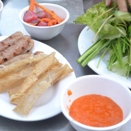 Grilled pork nem nuong served at Dang Van Quyen in Nha Trang, Vietnam. Photo: Chris Dwyer