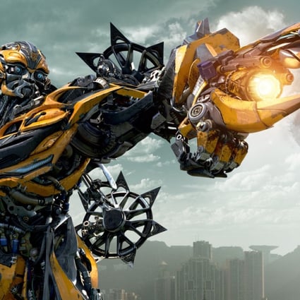 Bumblebee in a scene from Transformers: Age of Extinction set in Hong Kong.