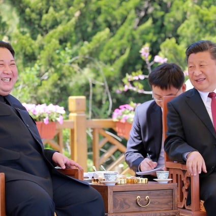 North Korean leader Kim Jong-un (left) has visited China three times this year to meet Chinese President Xi Jinping. Photo: AP