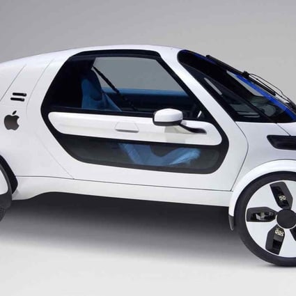 An unauthorised mock-up of an Apple driverless car concept vehicle. Photo: Mac Rumours