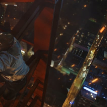 Dwayne Johnson in a still from Skyscraper (category IIA), directed by Rawson Marshall Thurber. Neve Campbell and Chin Han co-star.