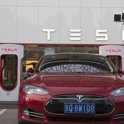 A Tesla showroom in Beijing. The company’s wholly owned plant will be the largest overseas investment ever received by Shanghai. Photo: AP