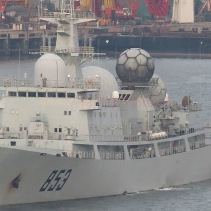 The PLA Navy auxiliary general intelligence ship is said to be a Dongdiao-class – the type China has previously sent to monitor the drills in 2016 and 2014. Photo: Handout