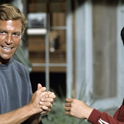 James Franciscus and Bruce Lee in the American TV series Longstreet (1971). Lee played martial arts expert Li Tsung and Franciscus his blind pupil.