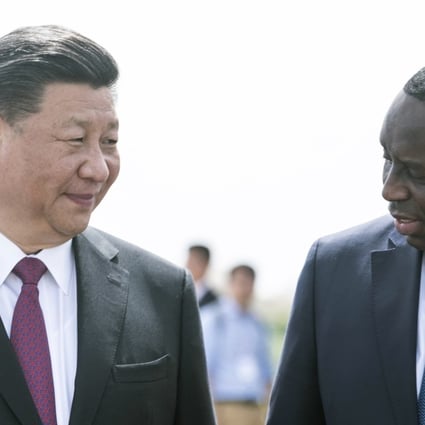 Senegal president Macky Sall and Chinese President Xi Jinping arrive at the State House in Dakar, Senegal, on the first day of a state visit on Saturday. Xi arrived on Saturday on a four-nation visit, seeking deeper military and economic ties with Africa.Photo: AP