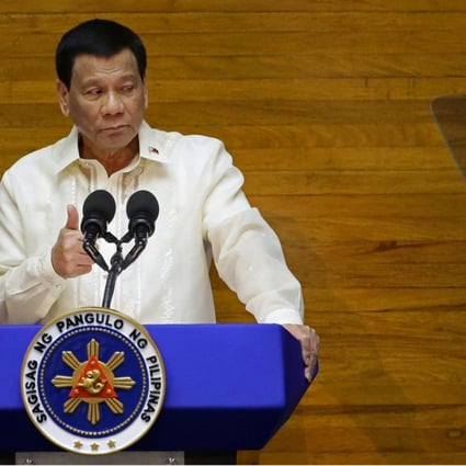 Philippine President Rodrigo Duterte delivers his state of the nation address at the House of Representatives in Quezon City, Metro Manila, Philippines on July 23, 2018. Photo: Reuters