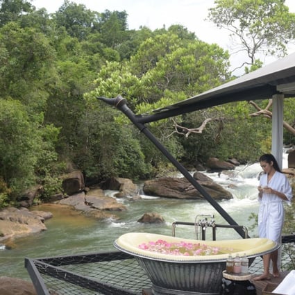 Taking a bath has never been so tempting as at the Shinta Mani Wild luxury camp in Cambodia’s Cardamom Mountains. Photo: Shinta Mani