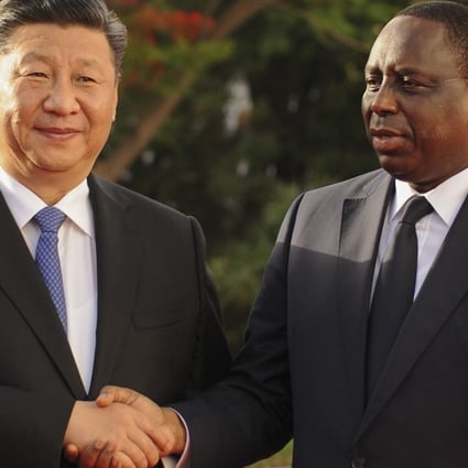 Chinese President Xi Jinping and President Macky Sall of Senegal at the Presidential Palace in Dakar on July 21. The visit included the signing of a trade deal. Photo: EPA-EFE/STR