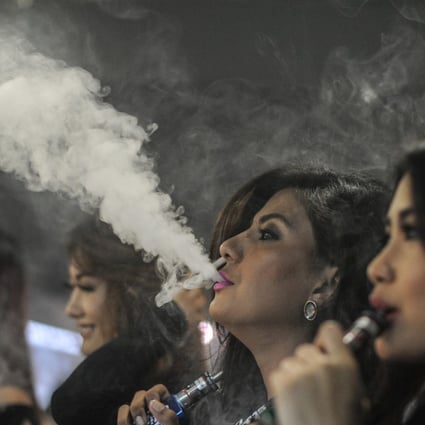 Electronic cigarettes being showcased at VapeFair, an annual industry event, in Kuala Lumpur in December 2015. The Hong Kong government has proposed to regulate e-cigarettes in the same manner as regular cigarettes. Photo: AFP