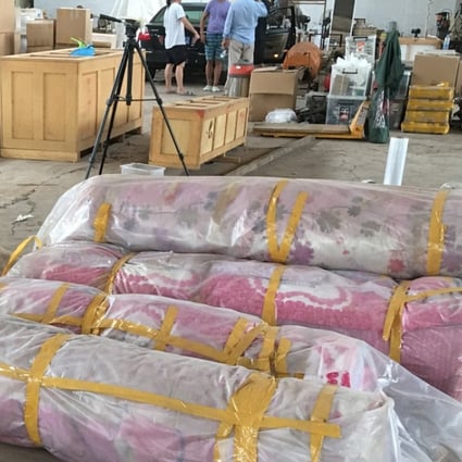 Some of the art in Ai Weiwei's studio in Beijing is packed and awaiting removal as demolition work on the building continues. Photo: Elaine Yau