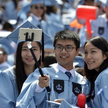 Chinese students at a graduation ceremony at Columbia University in New York. Photo: Xinhua
