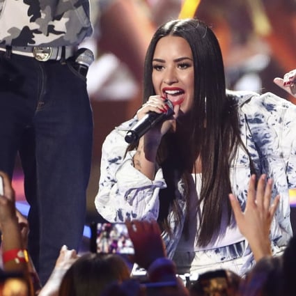 Demi Lovato in 2017. Lovato’s song Sober, her relapse, re-entered the Billboard chart a week after she was hospitalised for a reported overdose in July. Photo: AP