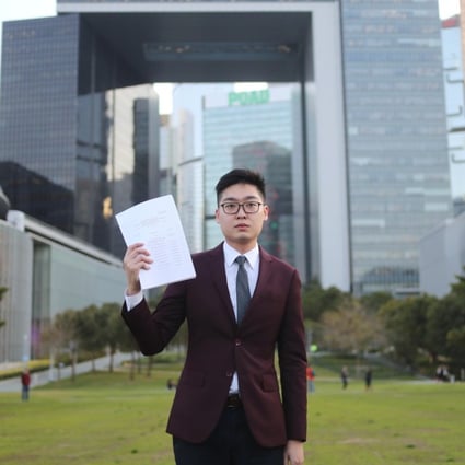 Convenor of the Hong Kong National Party Andy Chan Ho-tin poses for a portrait at Tamar Park. Chan was disqualified from running in the Legislative Council elections in 2016 and the government has recently sought to ban his party. Photo: Winson Wong