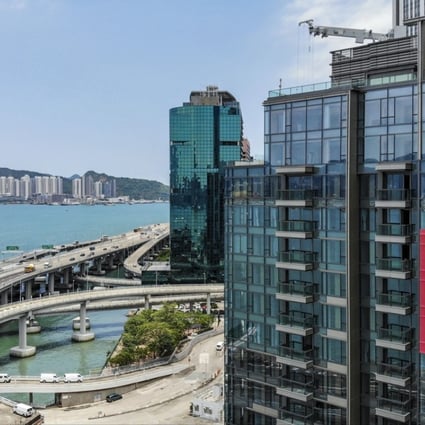 An aerial view of the Victoria Harbour residential property project developed by Sun Hung Kai Properties. Photo: Roy Issa